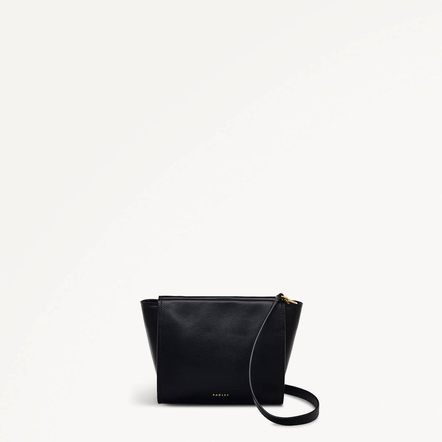 Drapers Road Leather Small Open Top Crossbody Bag in Black - 110205