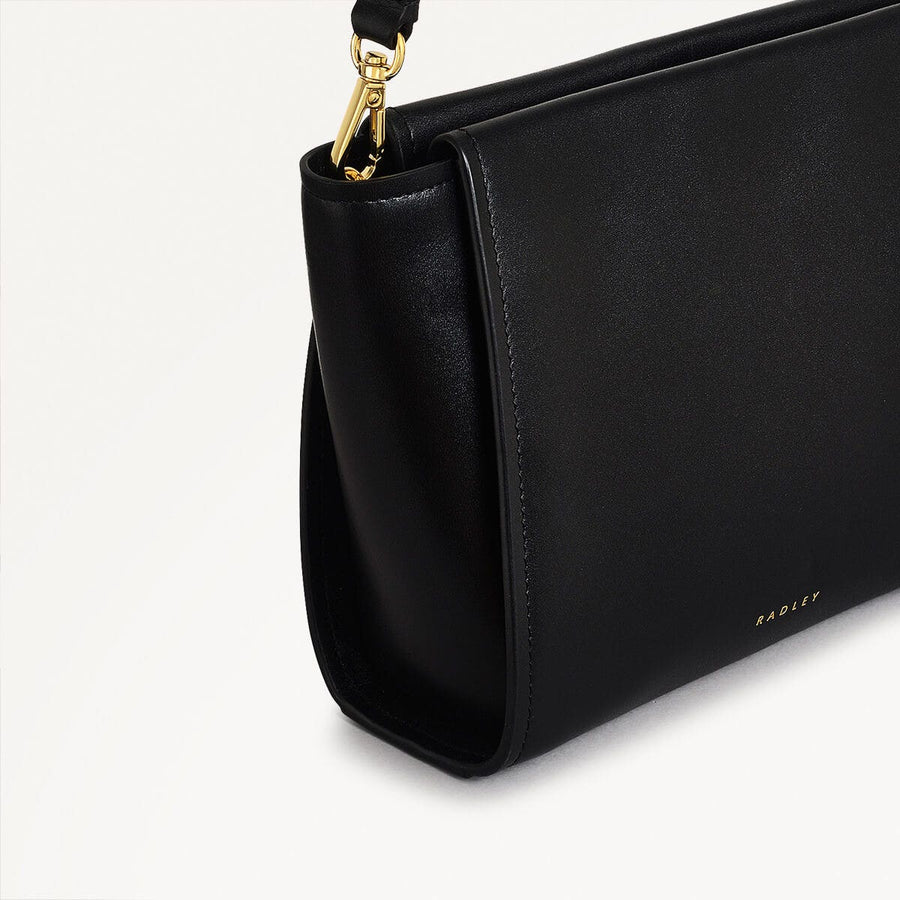 Drapers Road Leather Small Open Top Crossbody Bag in Black - 110205