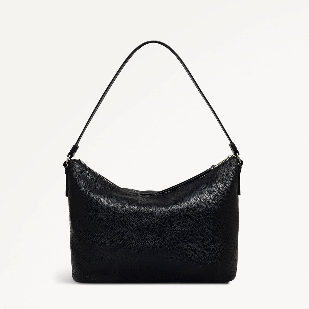 Bella Radley Leather Medium Ziptop Shoulder Bag in Black - 110208