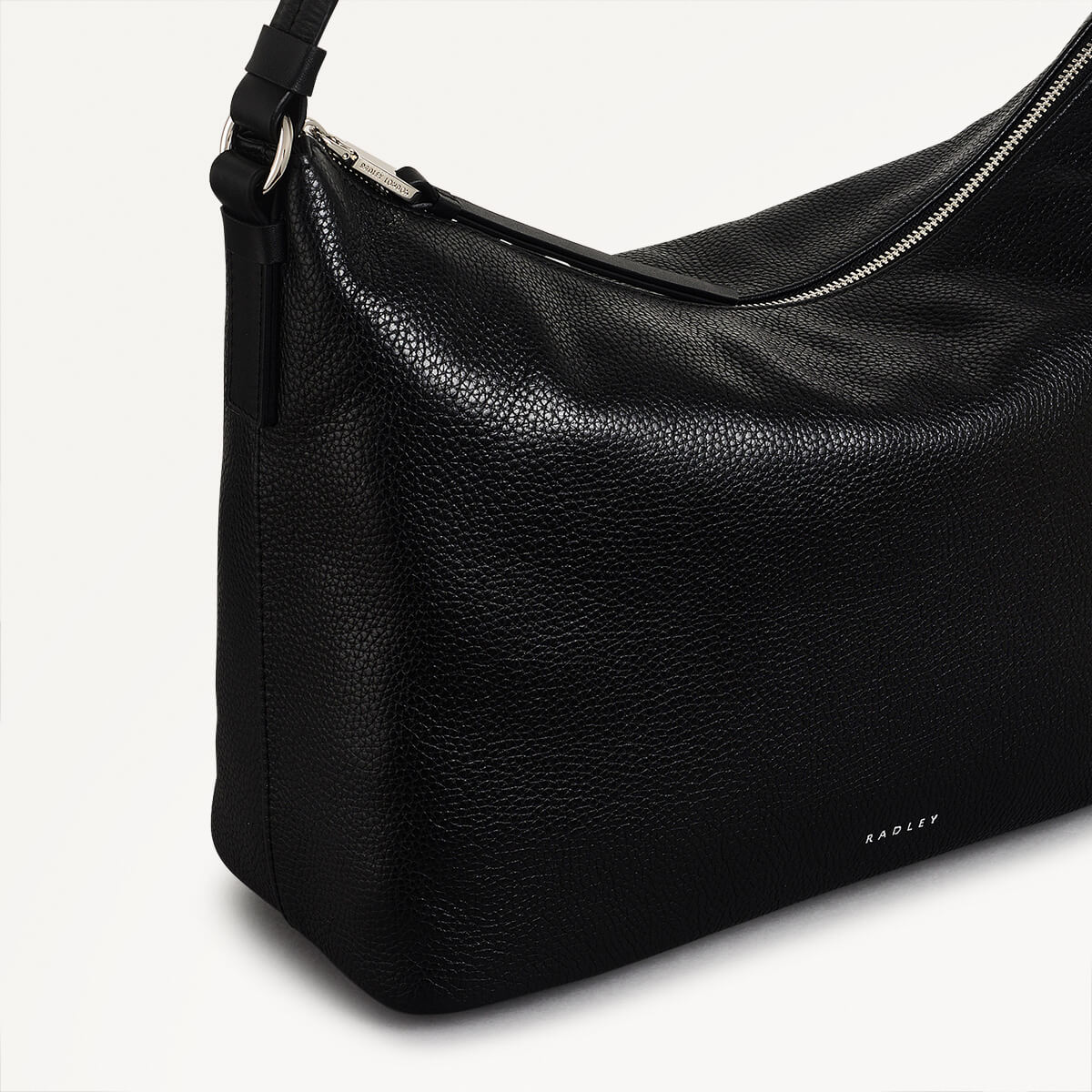 Bella Radley Leather Medium Ziptop Shoulder Bag in Black - 110208