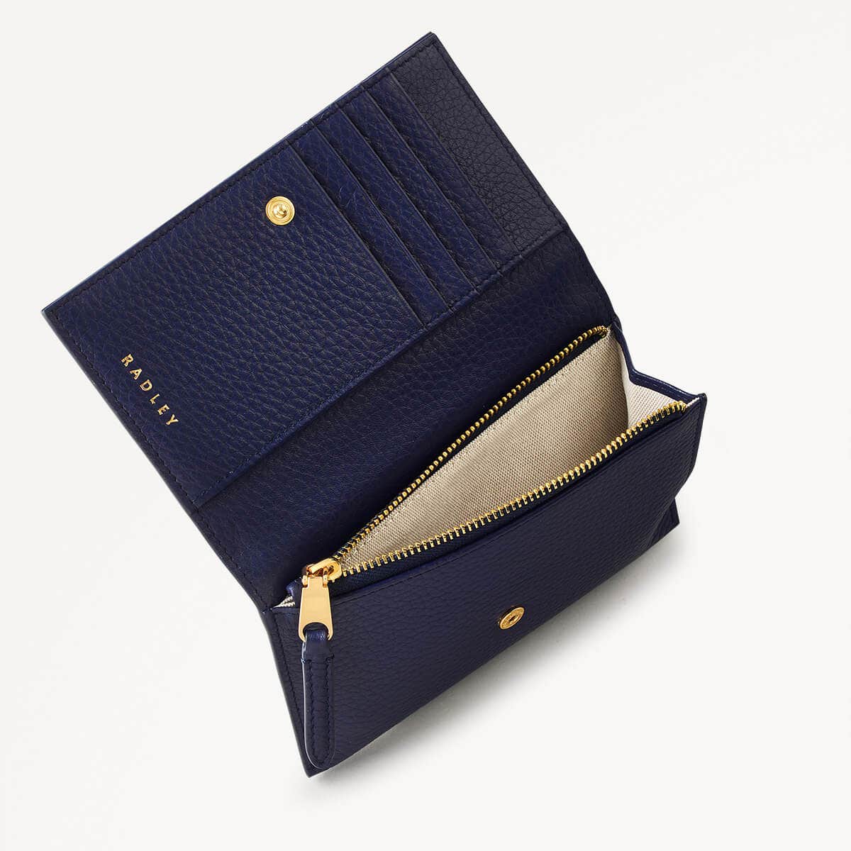 Oak Street Leather Medium Flapover Wallet in Evenfall - 110214