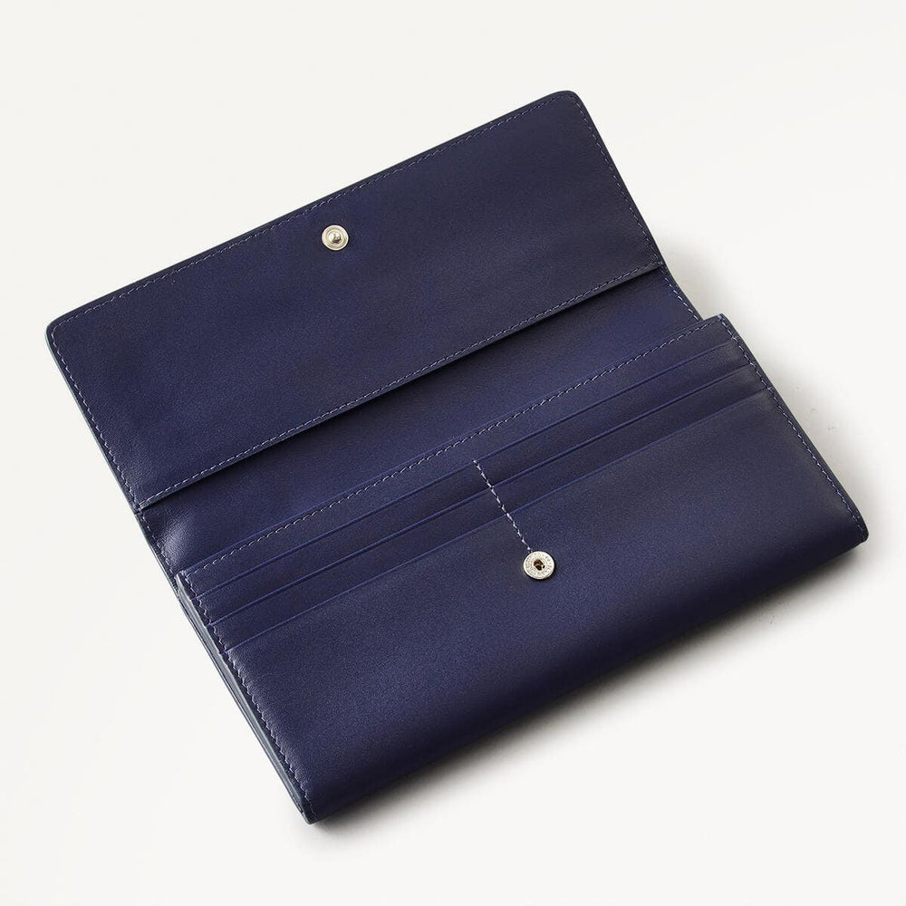 Pockets 2.0 Leather Large Flapover Wallet in Evenfall - 110241