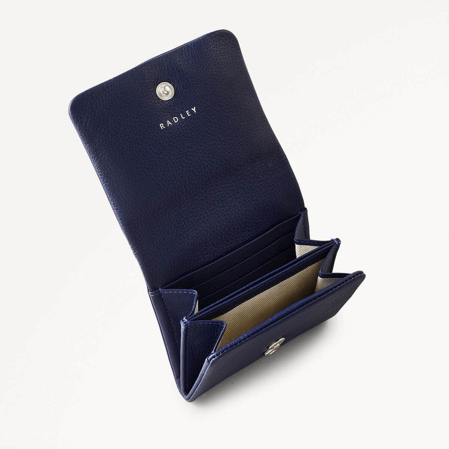 Mallow Street Leather Small Flapover Wallet in Evenfall - 110252