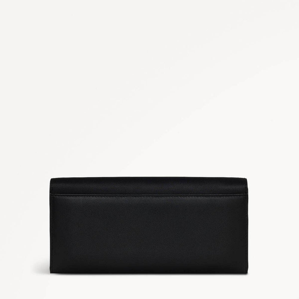 The Kensal Leather Large Flapover Wallet in Black - 110255