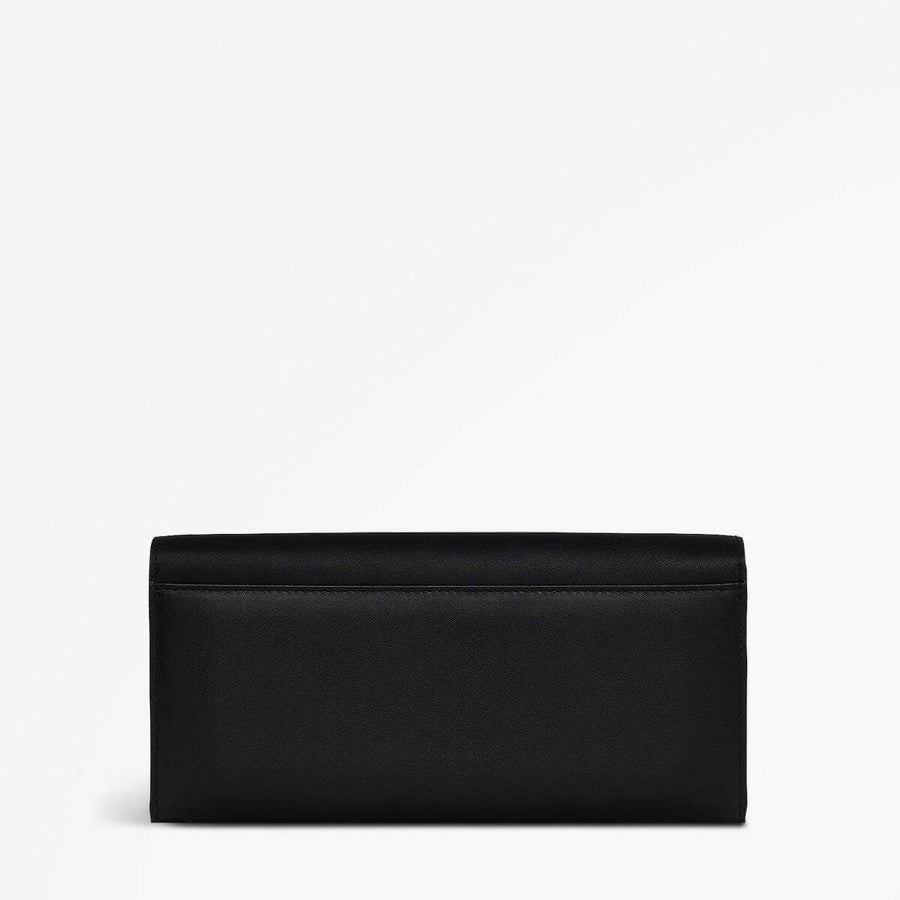 The Kensal Leather Large Flapover Wallet in Black - 110255