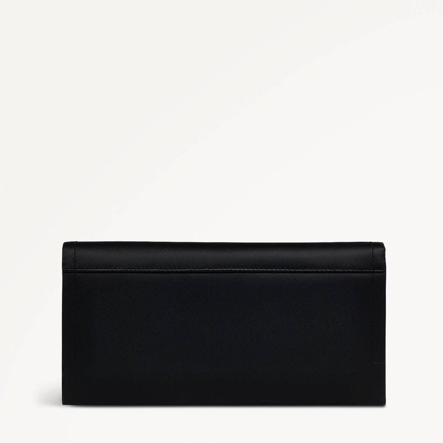 Lunar New Year SS25 Leather Large Flapover Wallet in Black - 110276