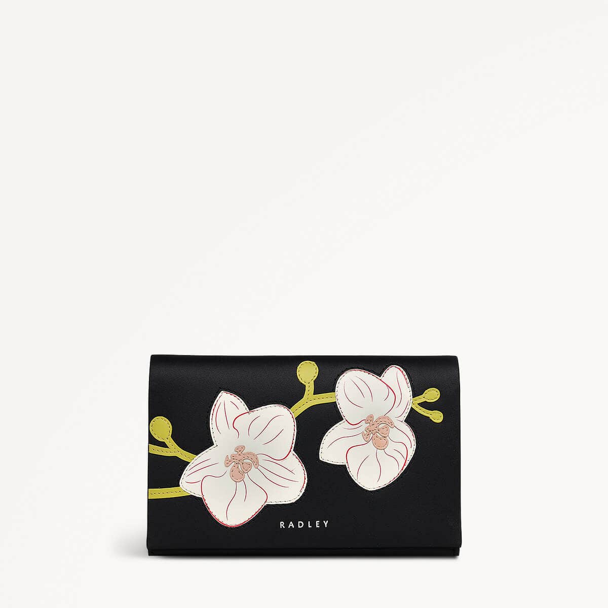 Lunar New Year SS25 Leather Medium Flapover Wallet in Black - 110277