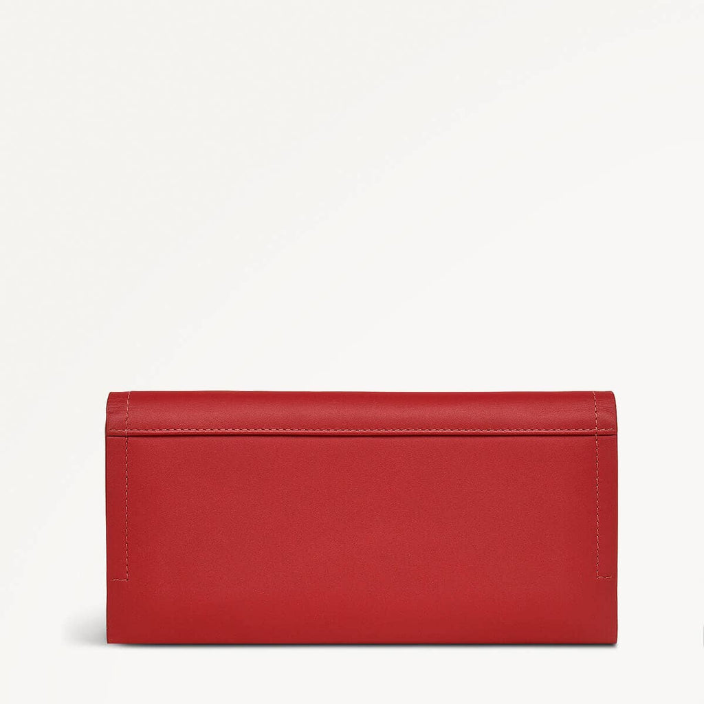 Lunar New Year SS25 Leather Large Flapover Wallet in Crimson - 110278