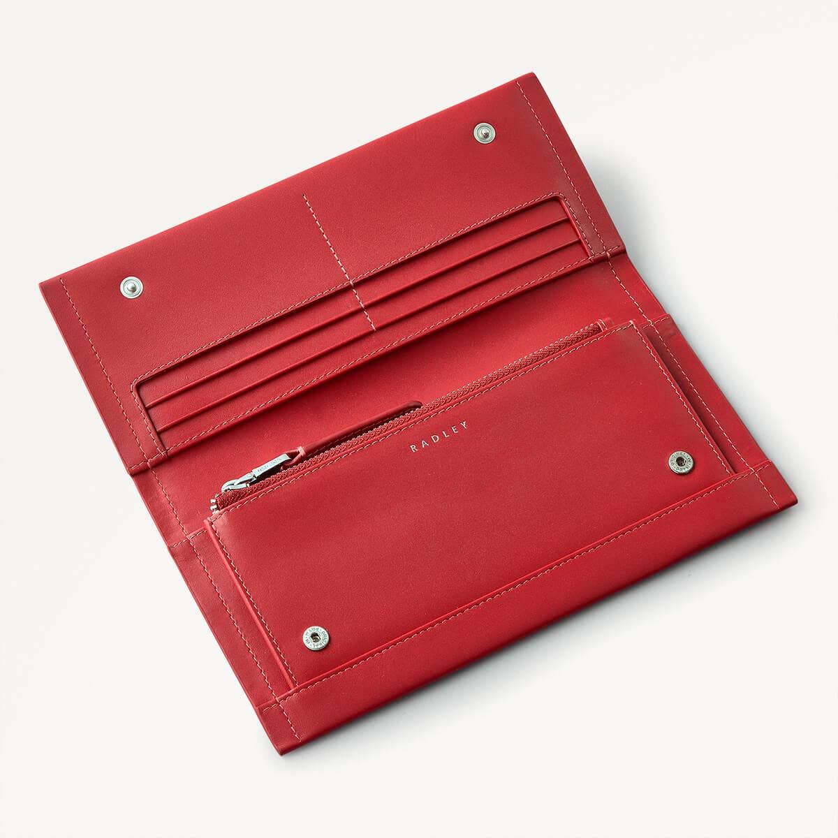 Lunar New Year SS25 Leather Large Flapover Wallet in Crimson - 110278