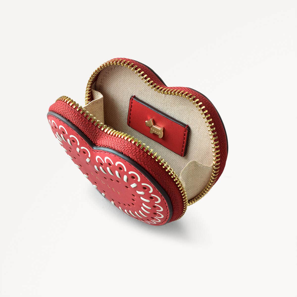 Valentines SS25 Leather Around Coin Purse in Crimson - 110281