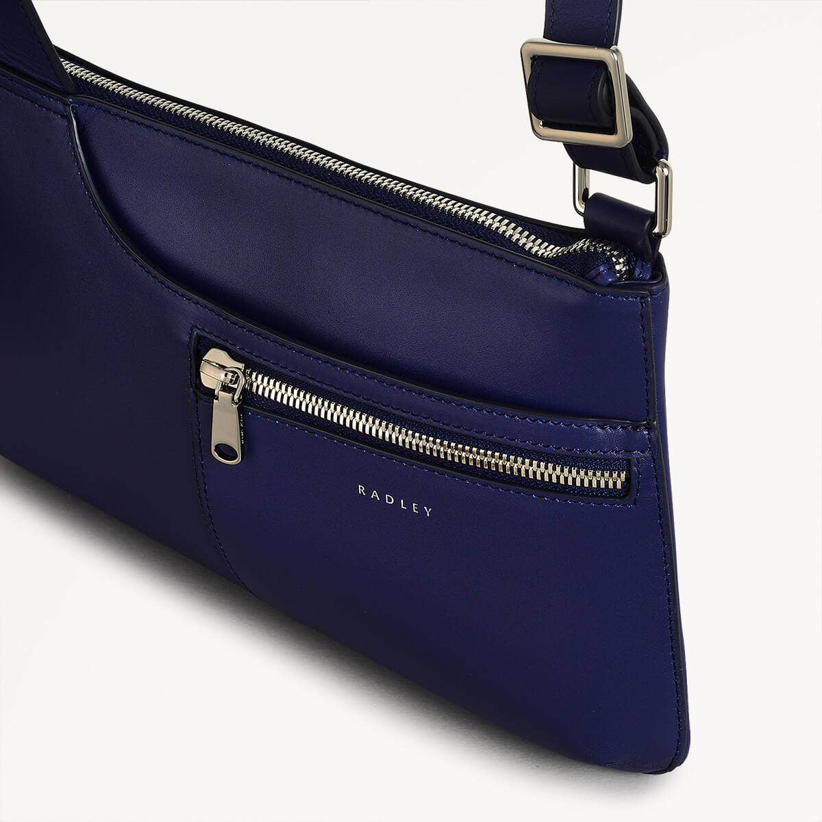 Pockets Leather Small Ziptop Crossbody Bag in Evenfall - 110283