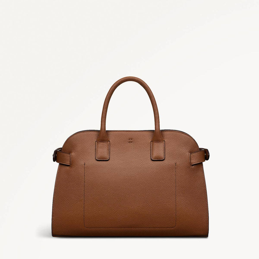 The Rathbone Leather Open Top Grab Bag in Saddle - 110286