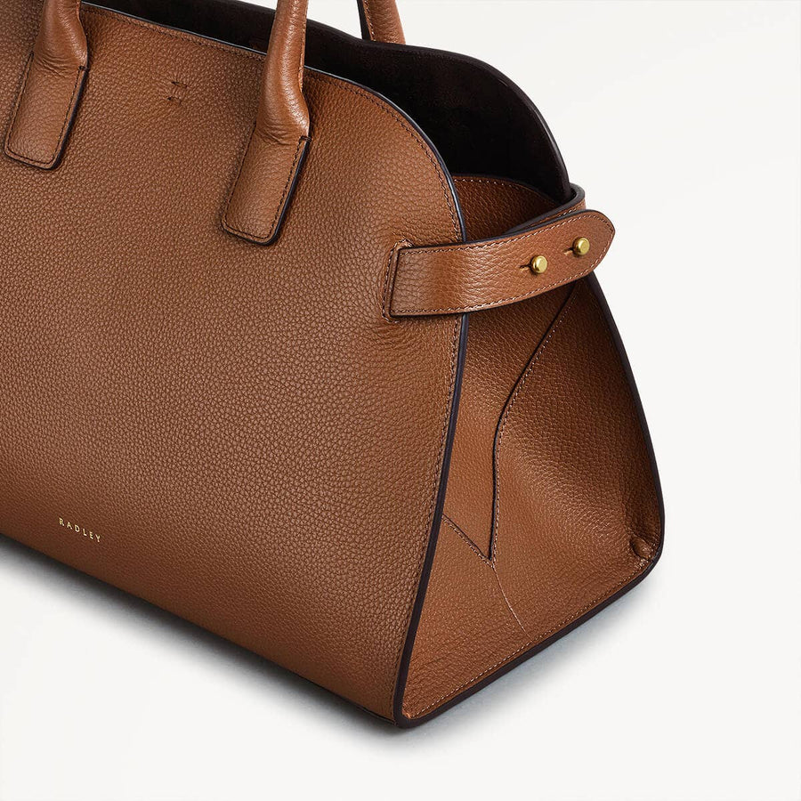 The Rathbone Leather Open Top Grab Bag in Saddle - 110286