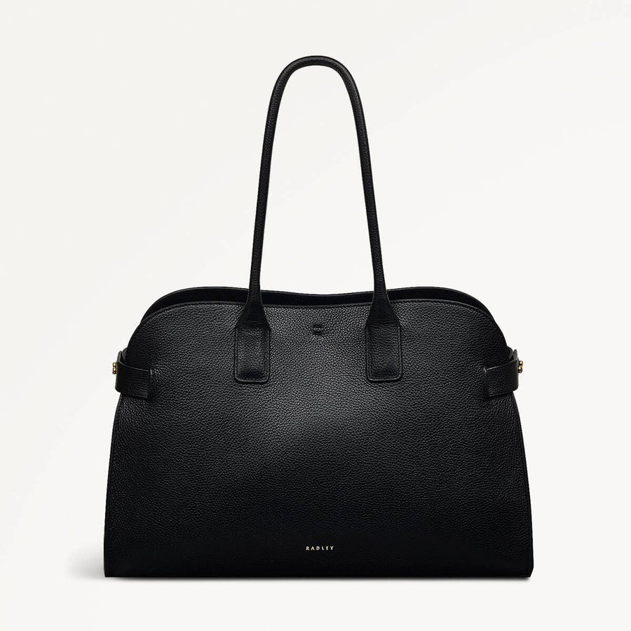 The Rathbone Leather Open Top Shoulder Bag in Black - 110287