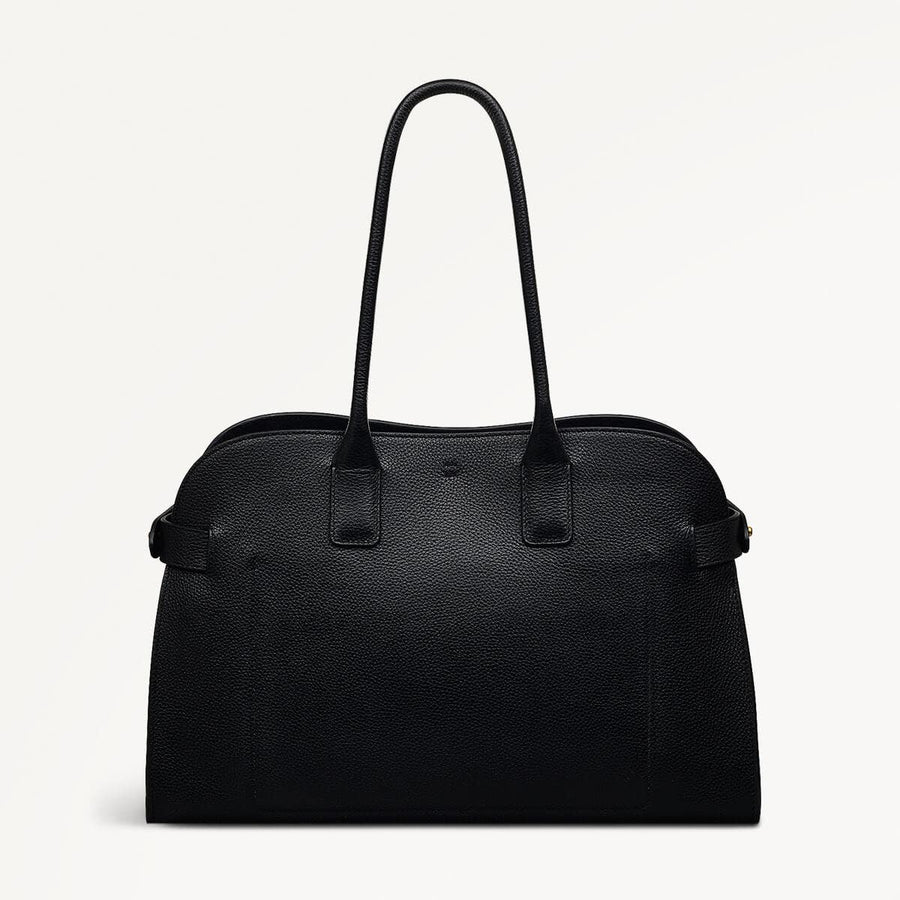 The Rathbone Leather Open Top Shoulder Bag in Black - 110287