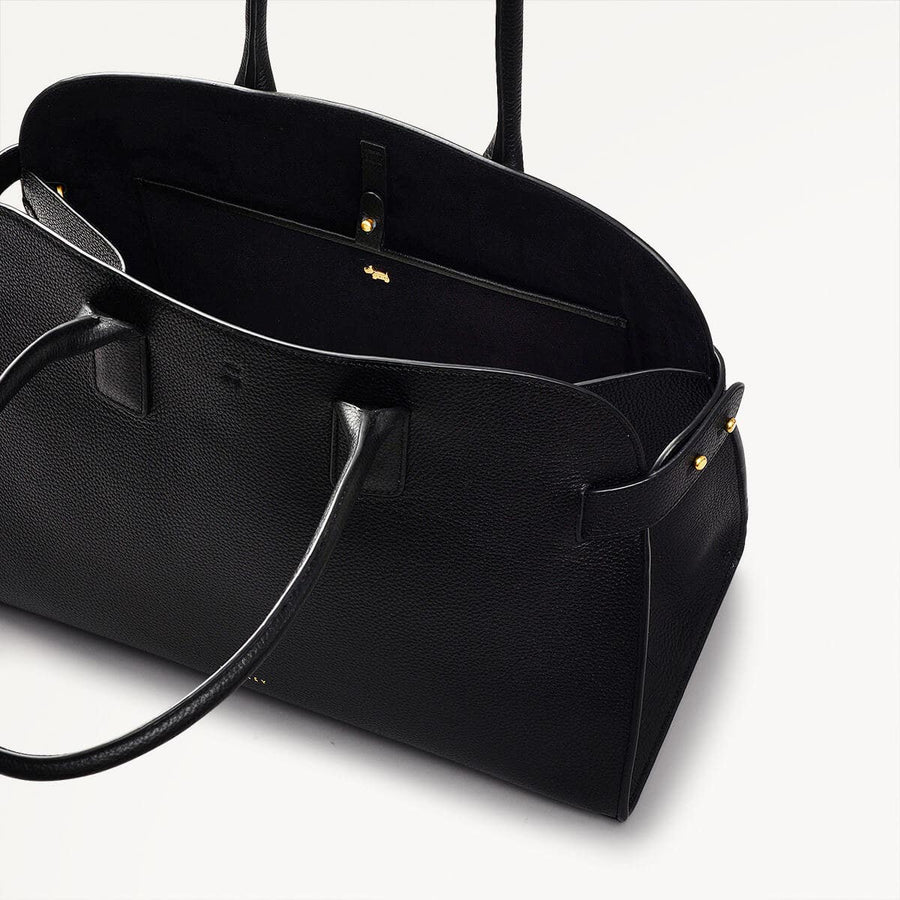 The Rathbone Leather Open Top Shoulder Bag in Black - 110287