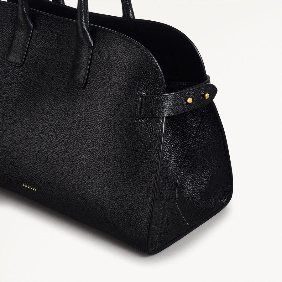 The Rathbone Leather Open Top Shoulder Bag in Black - 110287