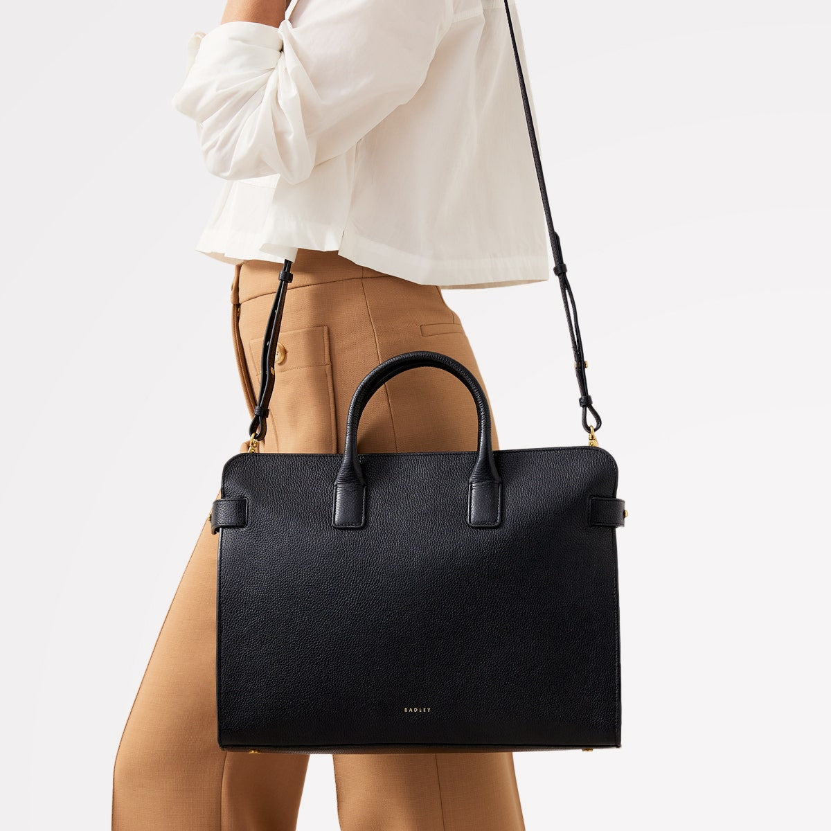 The Rathbone Leather Large Laptop Grab Bag in Black - 110290