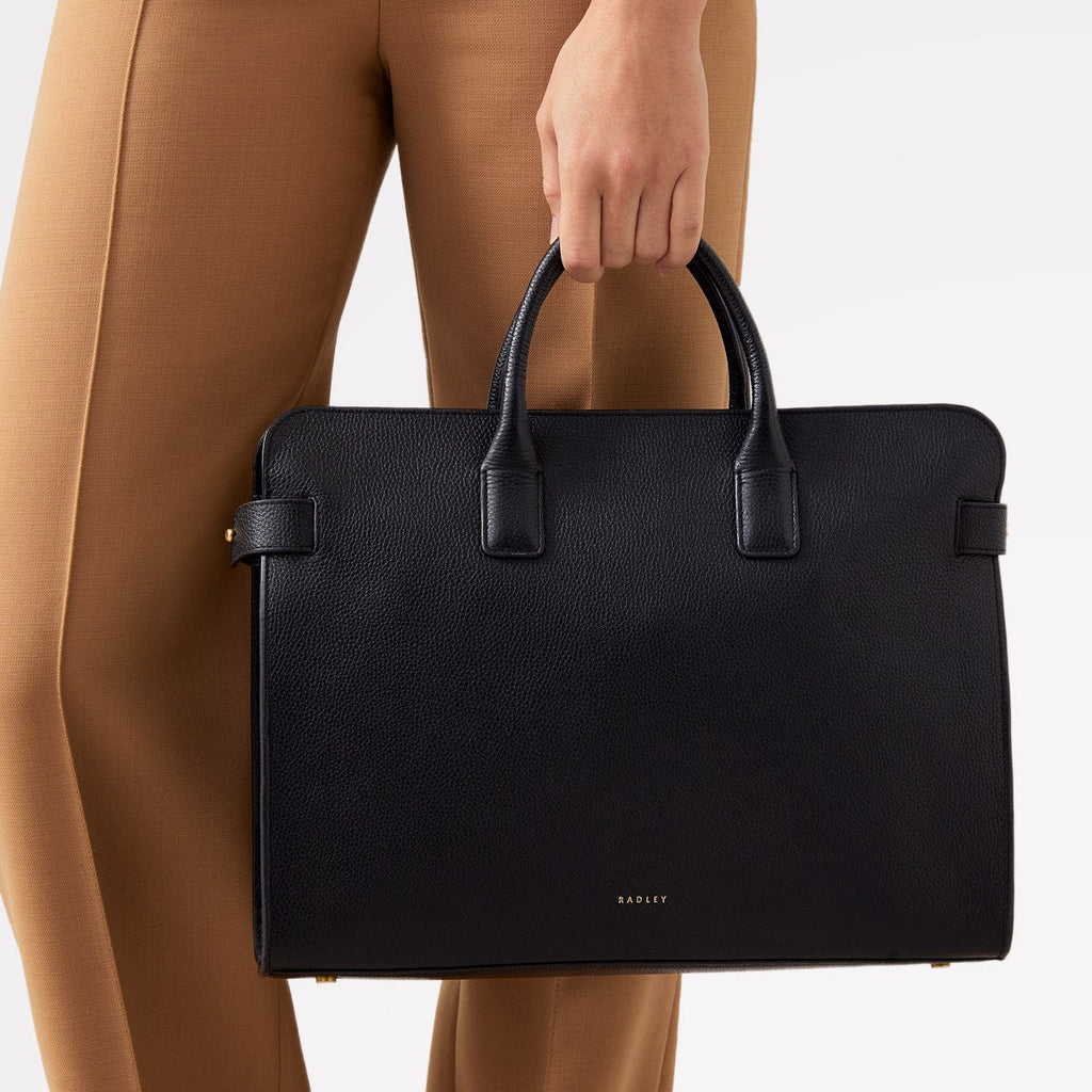 The Rathbone Leather Large Laptop Grab Bag in Black - 110290