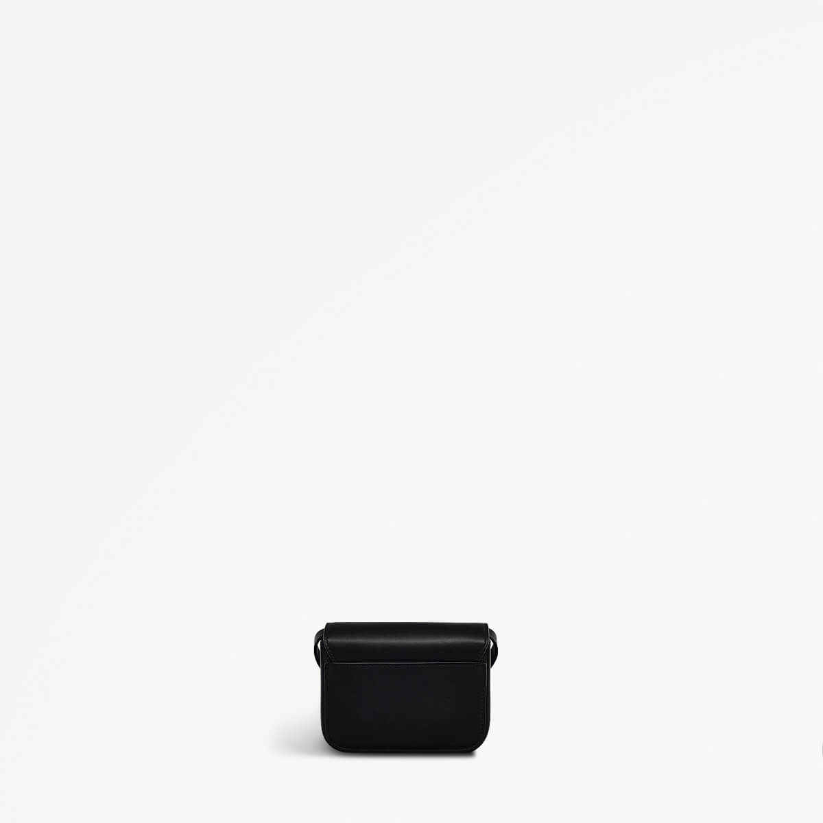 Trinity Square Leather Mini Flapover Crossbody Bag in Black - 110293