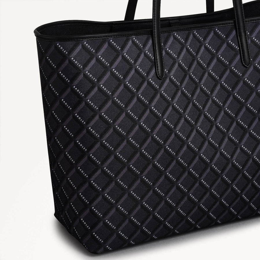 Southwell Gardens Fabric Open Top Tote Bag in Black - 110294