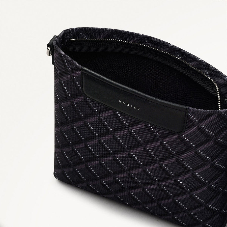 Southwell Gardens Fabric Small Ziptop Crossbody Bag in Black - 110297