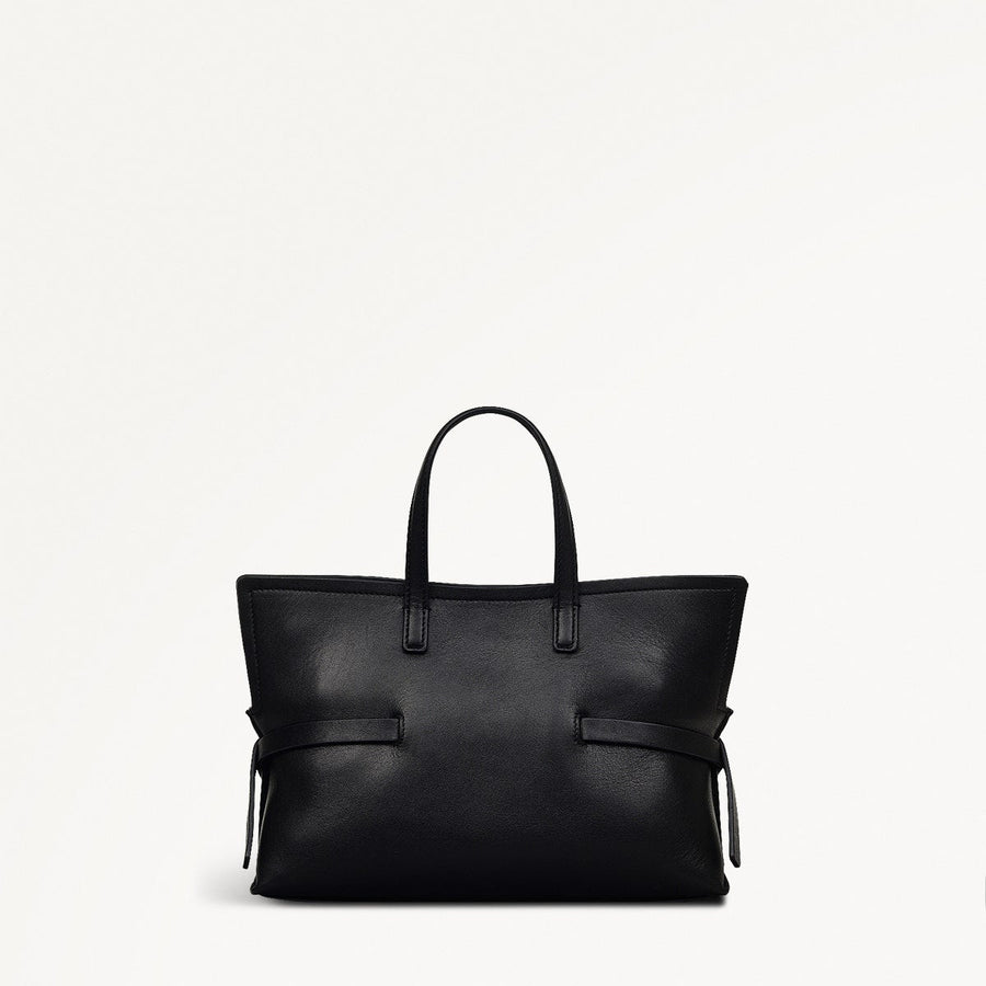 Fleet Street Leather Small Open Top Crossbody Bag in Black - 110306