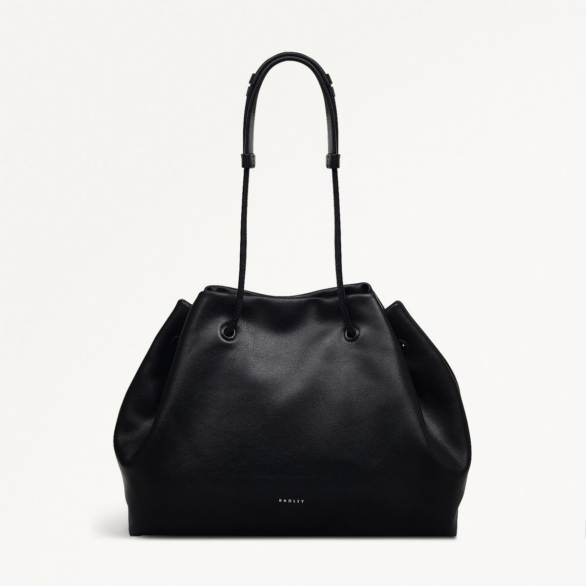 Blake Mews Leather Open Top Shoulder Bag in Black - 110311
