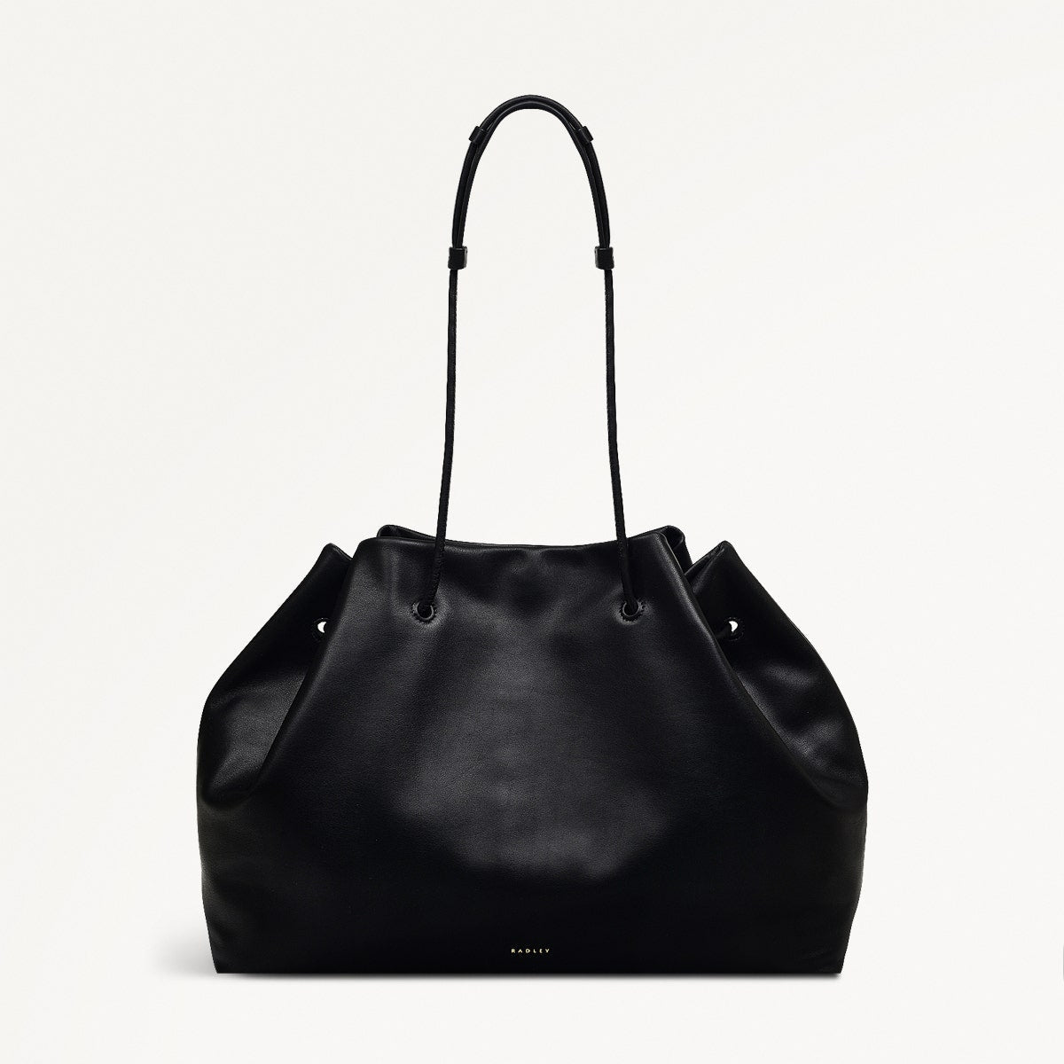 Blake Mews Leather Open Top Shoulder Bag in Black - 110312