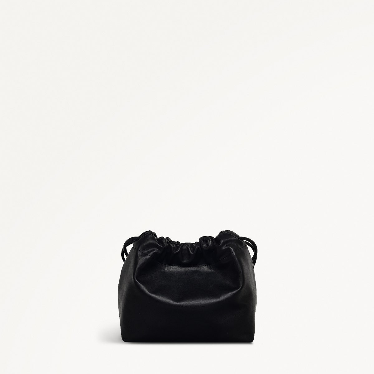 Blake Mews Leather Open Top Crossbody Bag in Black - 110314