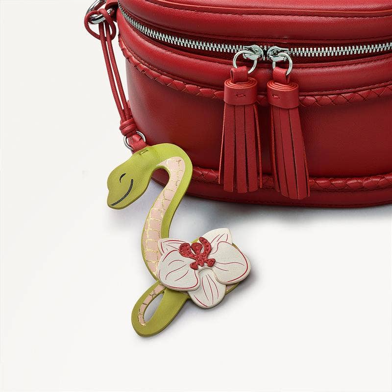 Lunar New Year SS25 Leather Zip Around Crossbody Bag in Crimson - 110317