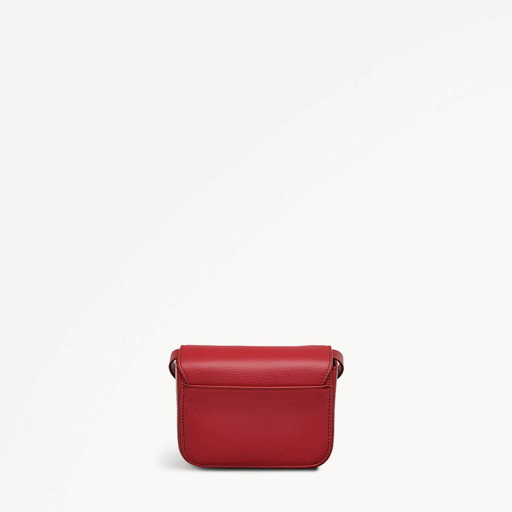 Lunar New Year SS25 Leather Mini Flapover Crossbody Bag in Crimson - 110318