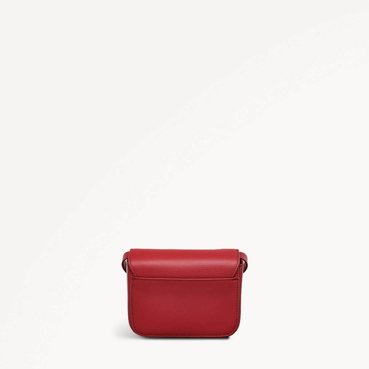 Lunar New Year SS25 Leather Mini Flapover Crossbody Bag in Crimson - 110318
