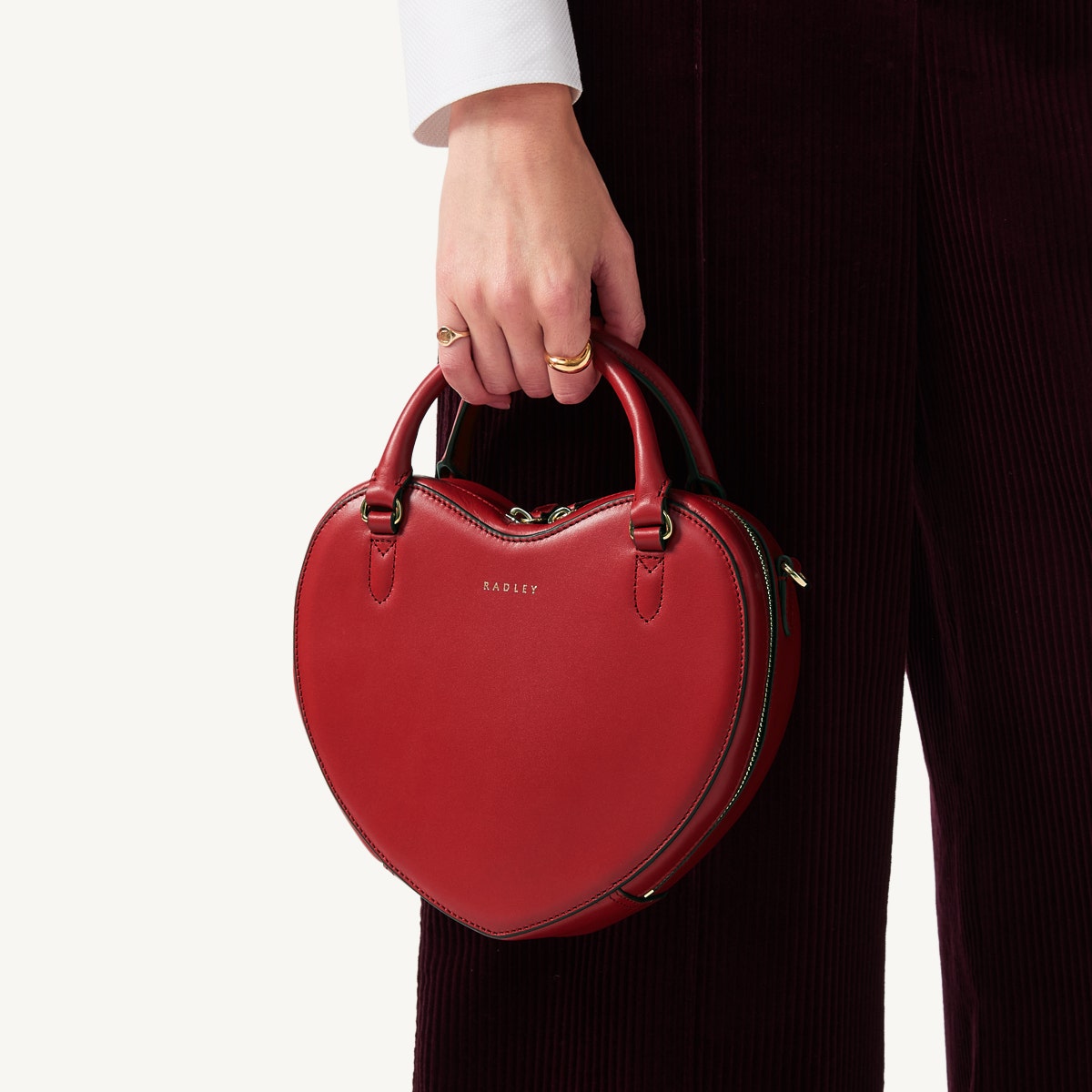 Valentines SS25 Leather Small Ziptop Crossbody Bag in Crimson - 110319