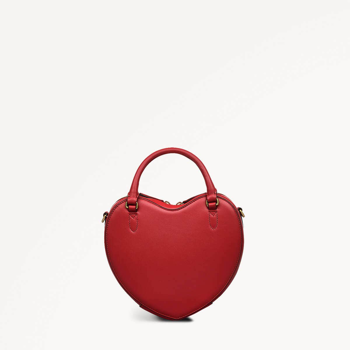 Valentines SS25 Leather Small Ziptop Crossbody Bag in Crimson - 110319
