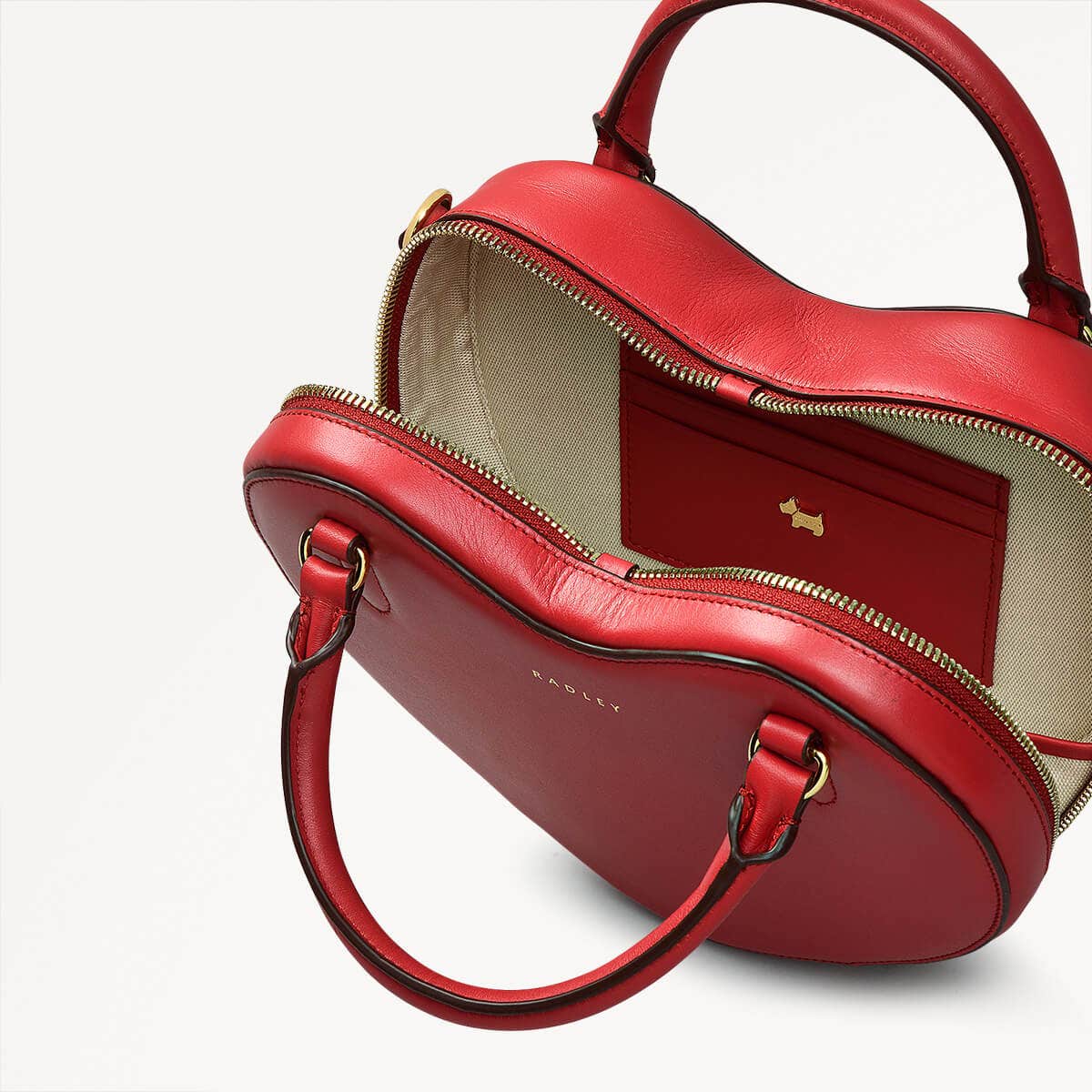 Valentines SS25 Leather Small Ziptop Crossbody Bag in Crimson - 110319