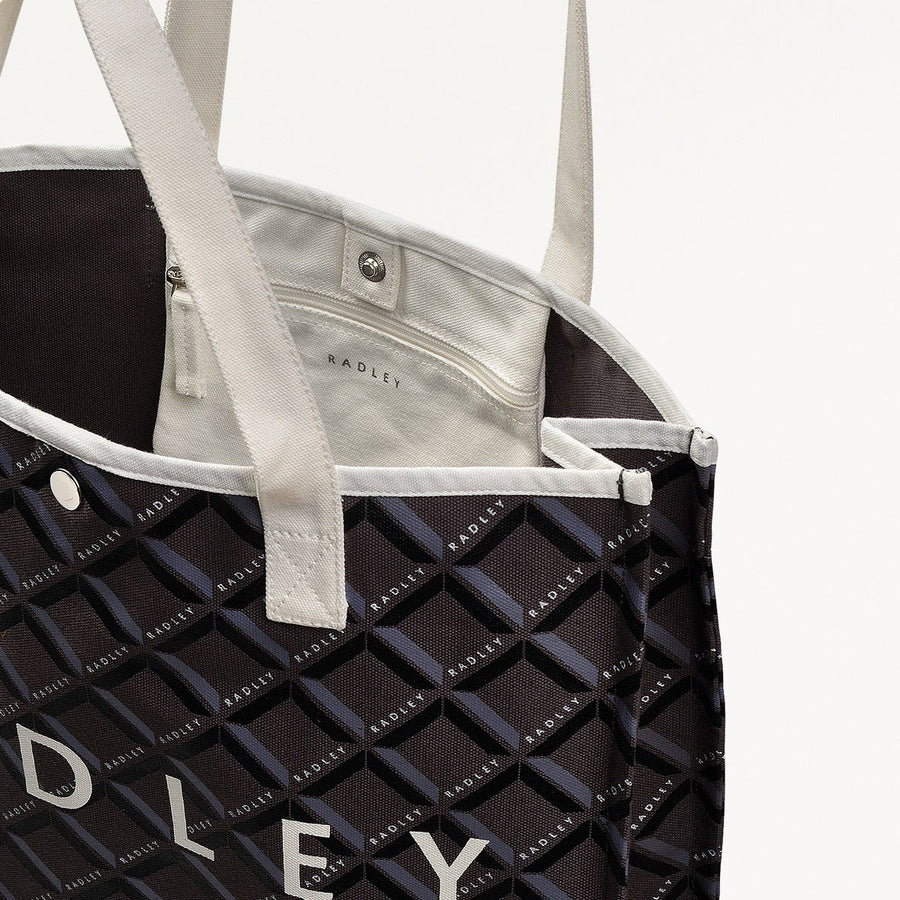 Radley Geo Fabric Open Top Tote in Charcoal - 110321