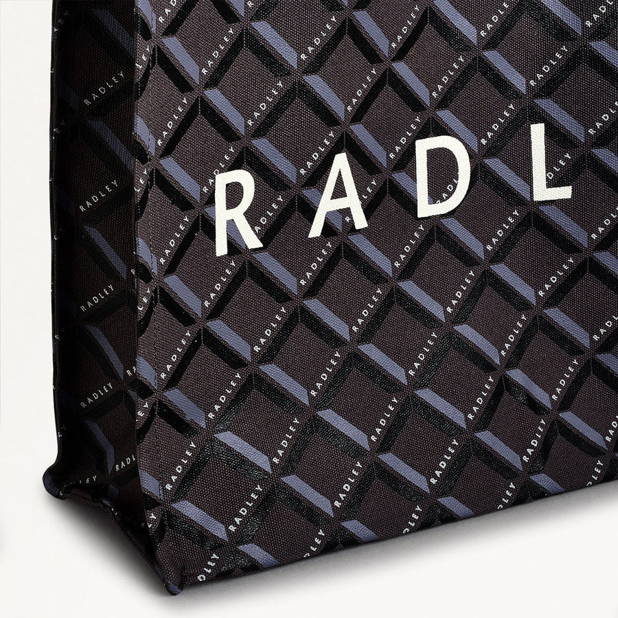 Radley Geo Fabric Open Top Tote in Charcoal - 110321