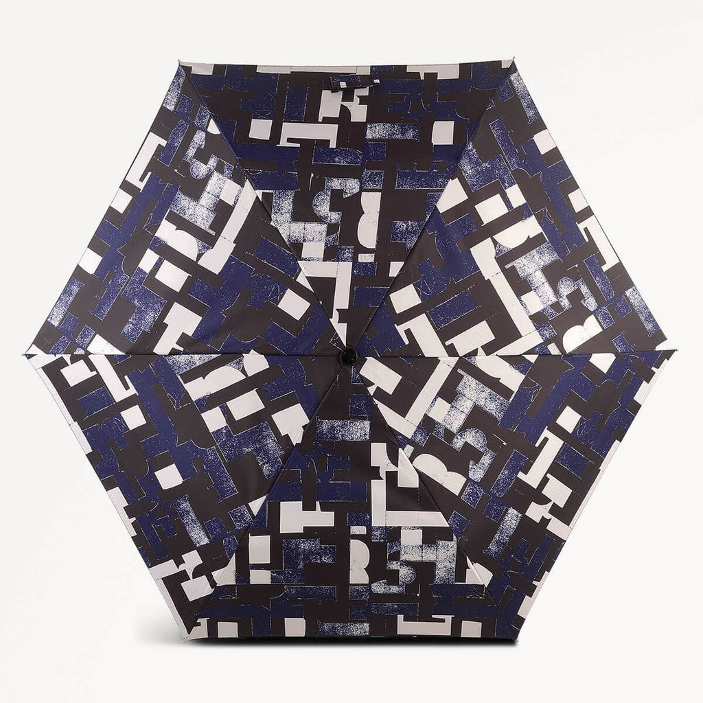 Abstract Geo Fabric Responsible Umbrella in Black - 110326