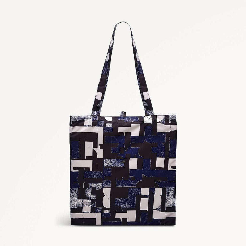 Abstract Geo Fabric Geo Responsible Foldaway in Black - 110327