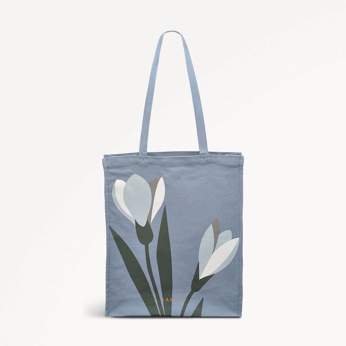 Snow Drop Fabric Open Top Tote in Smoke Blue - 110329
