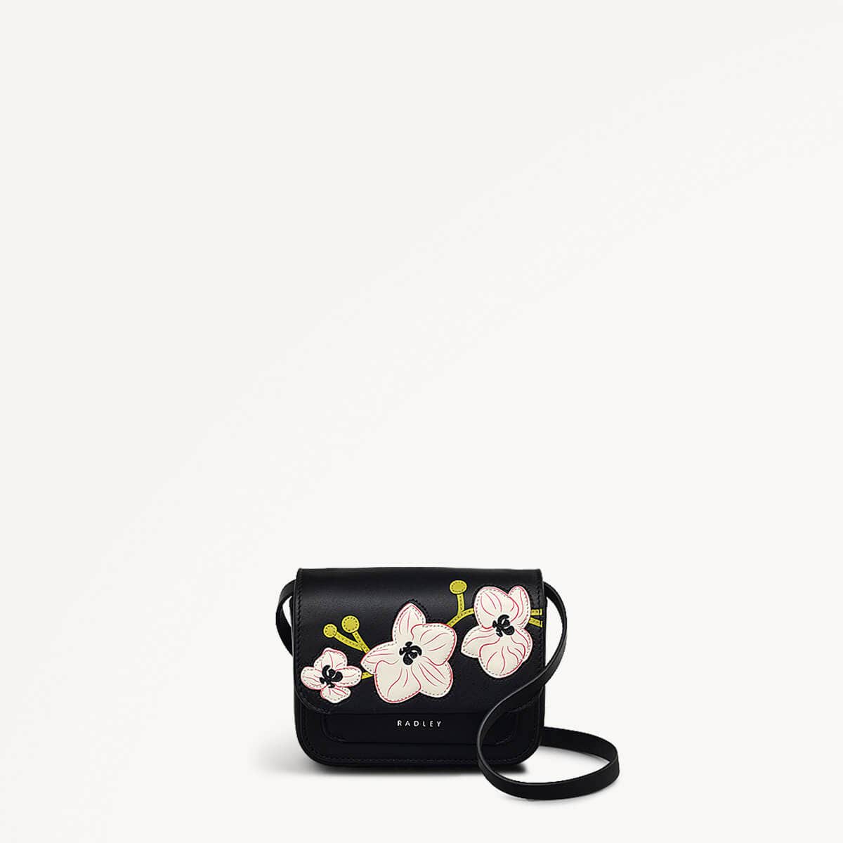 Lunar New Year SS25 Leather Mini Flapover Crossbody Bag in Black - 110331