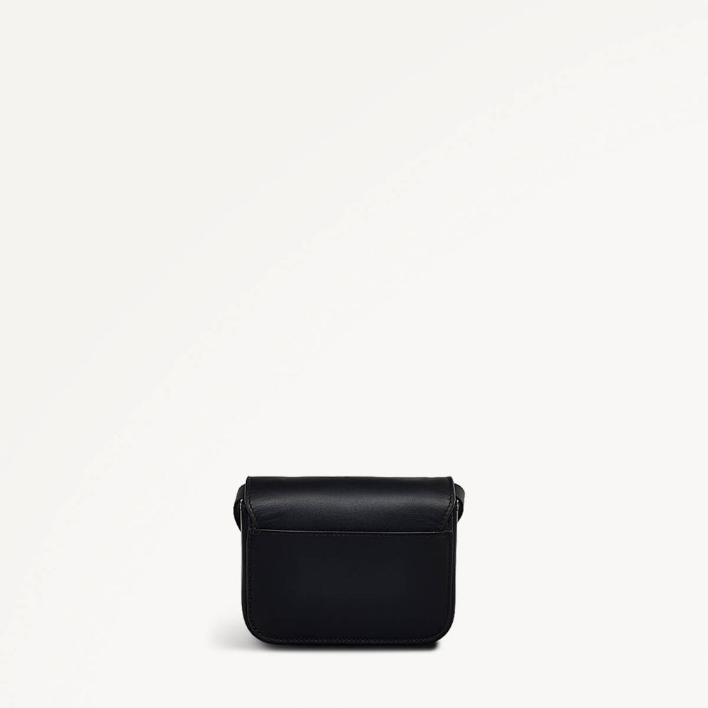 Lunar New Year SS25 Leather Mini Flapover Crossbody Bag in Black - 110331