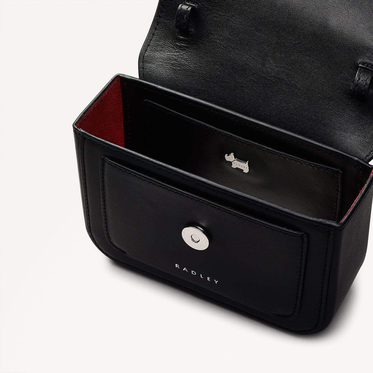 Lunar New Year SS25 Leather Mini Flapover Crossbody Bag in Black - 110331