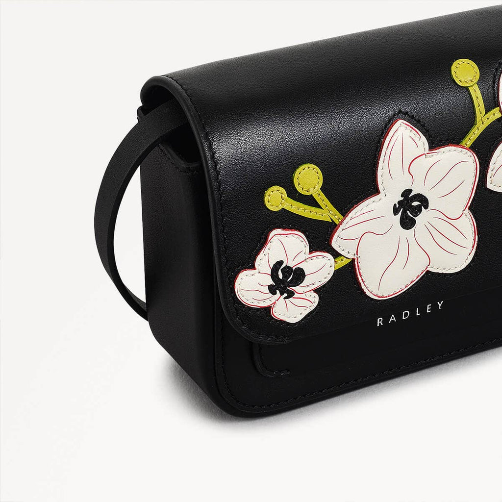 Lunar New Year SS25 Leather Mini Flapover Crossbody Bag in Black - 110331