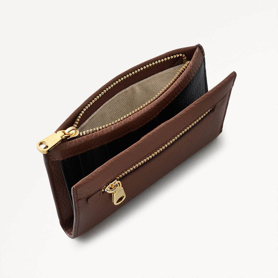 Sunny Dene Leather Medium Bifold Wallet in Walnut - 110344