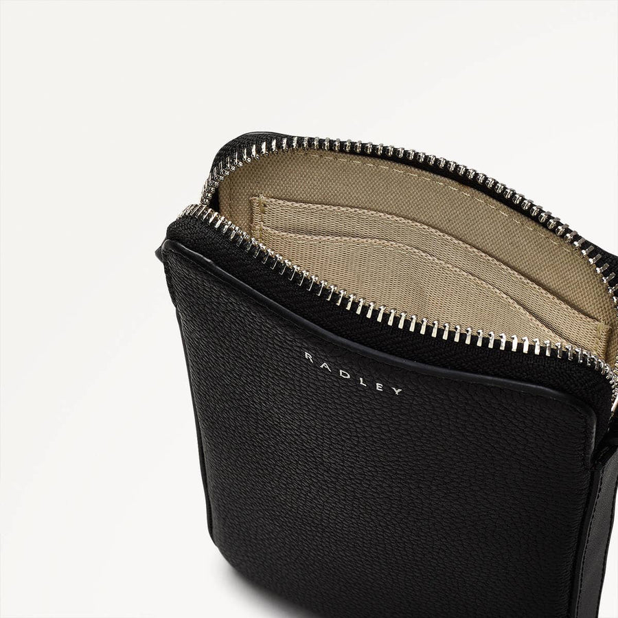 Bella Radley Leather Medium Phone Cross Body Bag in Black  - 110377