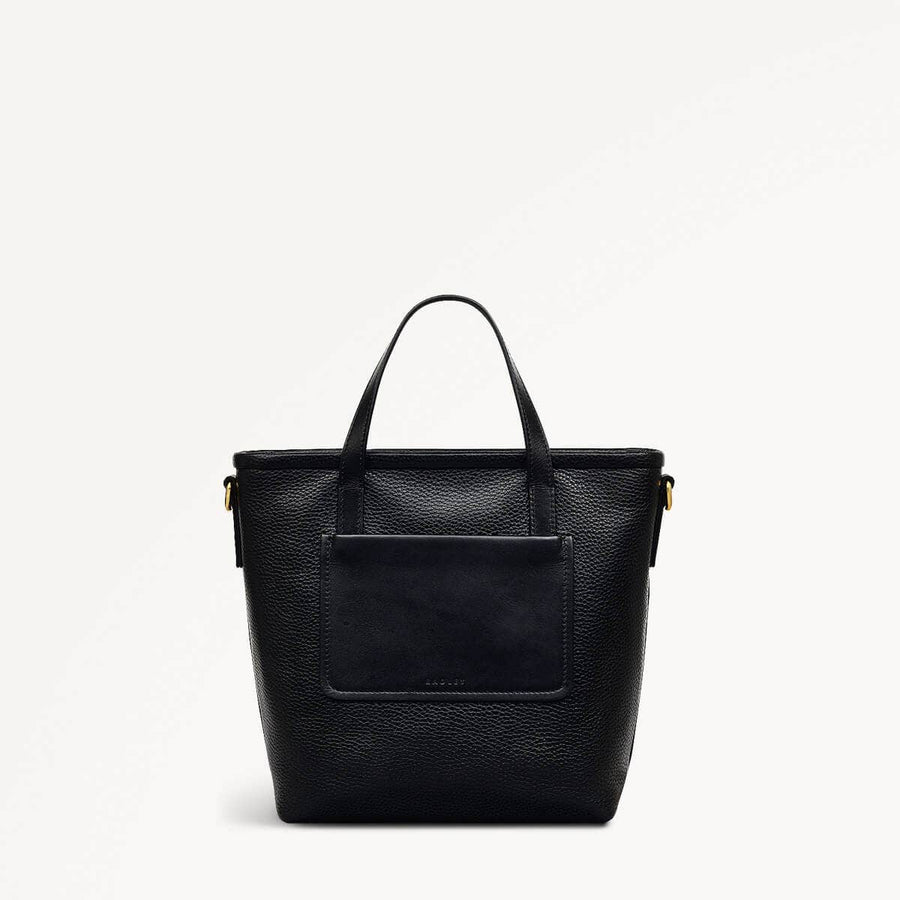 Sunny Dene Leather Small Ziptop Grab Bag in Black - 110394