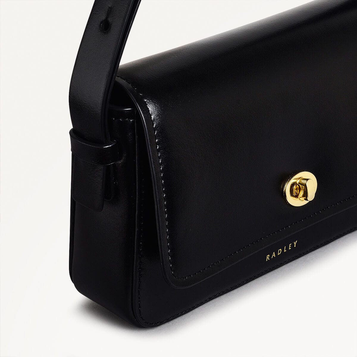 Magpie Lane Leather Small Flapover Shoulder Bag in Black - 110396