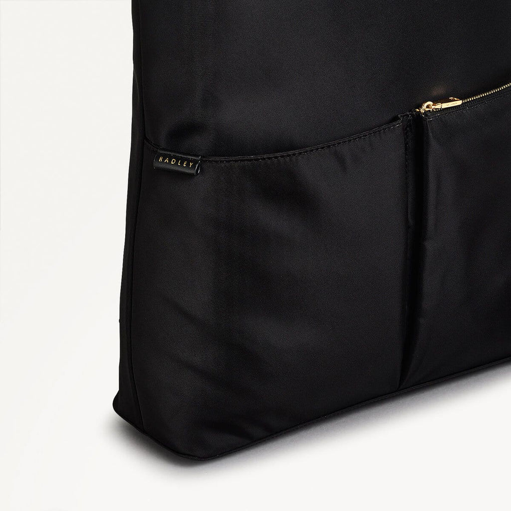 Montague Lane Fabric Medium Ziptop Backpack in Black - 110401